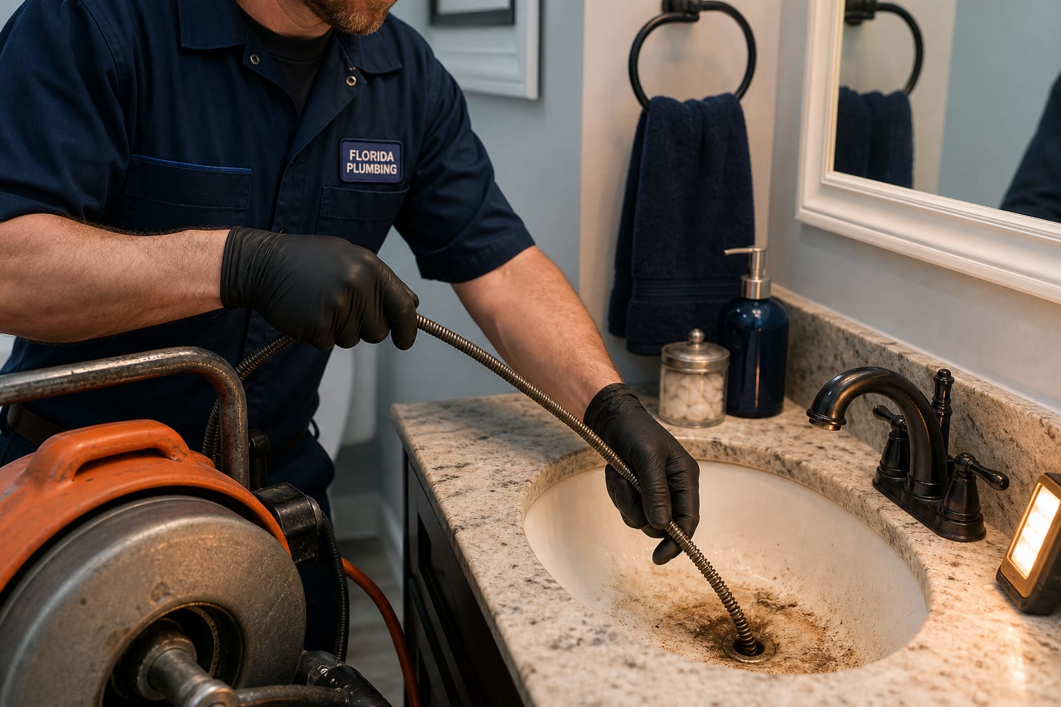 Water pooling at the base of a leaking toilet
